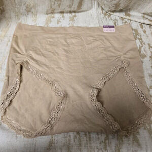 Cacique Lane Bryant (2pr)Tan Lace Seamless Full Brief Panties 26/28 4X NWT